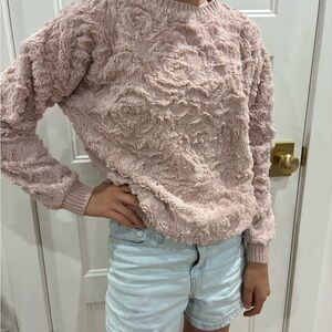 Cozy Pink Fuzzy Sweater